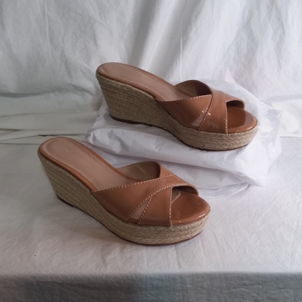 Arturo Chiang Straw Wedge Sandal.